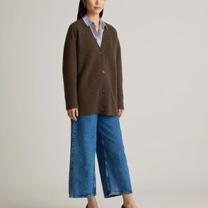 Quince Women’s
Mongolian Cashmere Cardigan Sweater in Rich Brown